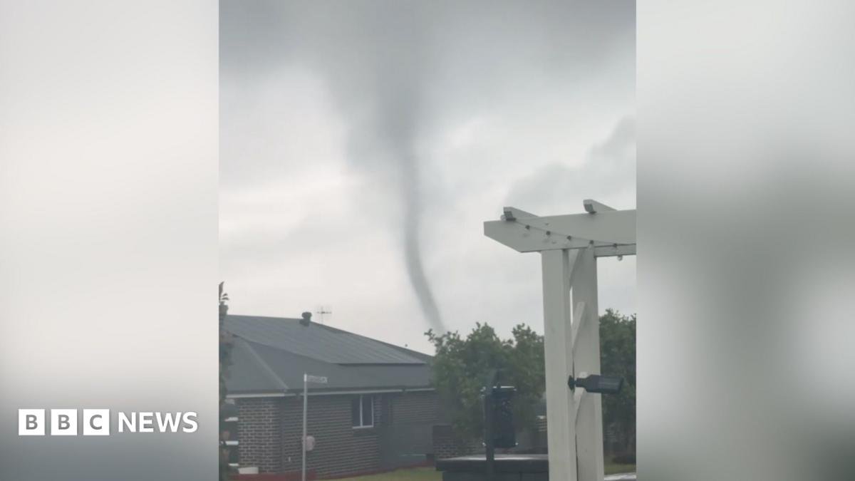 Rare tornado whips through small Australian town